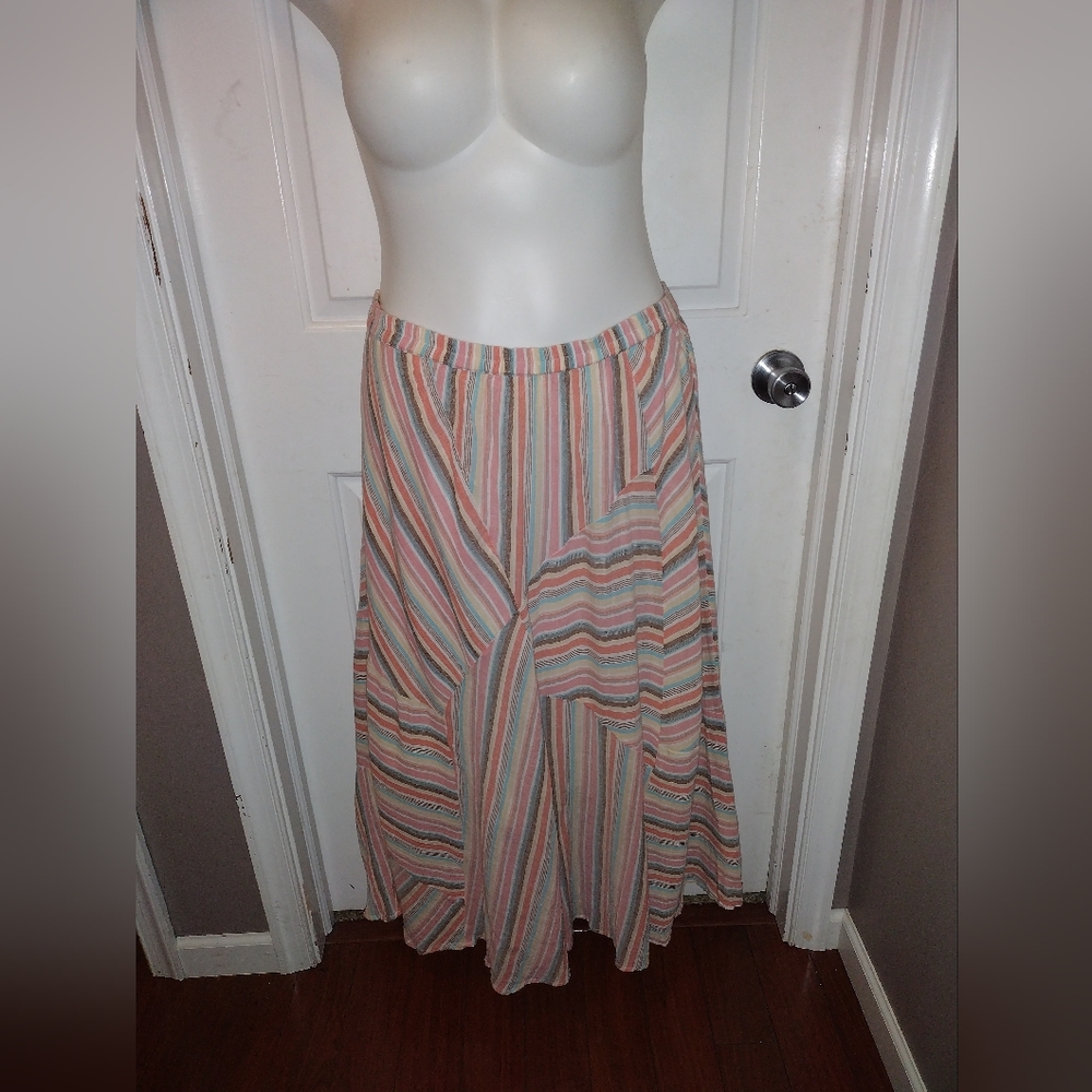Notation Cute Colorful Flare Skirt Sz L